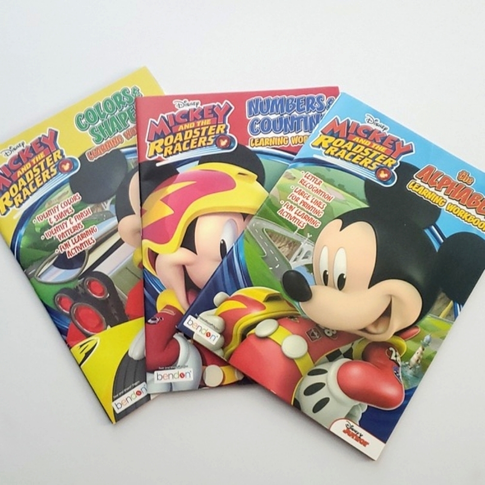 Disney Jr Educational 3 Workbooks Colors & Shapes, Alphabet Numbers & Counting